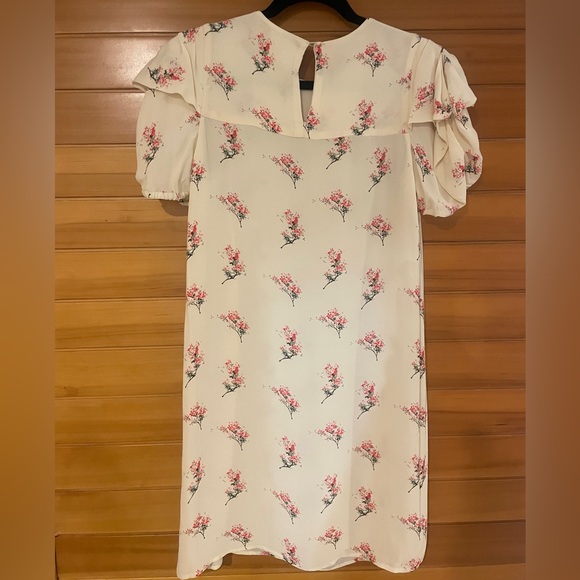 Floral Cream Dress with Pink Accents - Picture 2 of 4